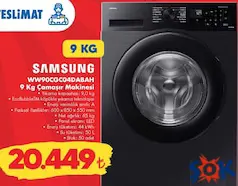 SAMSUNG WW90CGC04DABAH 9 KG ÇAMAŞIR MAKİNESİ fiyat ve kampanya bilgisi
